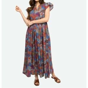 NEW BRITON COURT jenny maxi dress in burgundy rose
